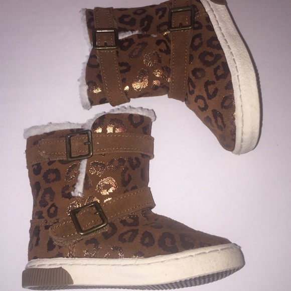 Girls Stride Rite Leopard Brown Boots 7 Kids - Picture 2 of 7